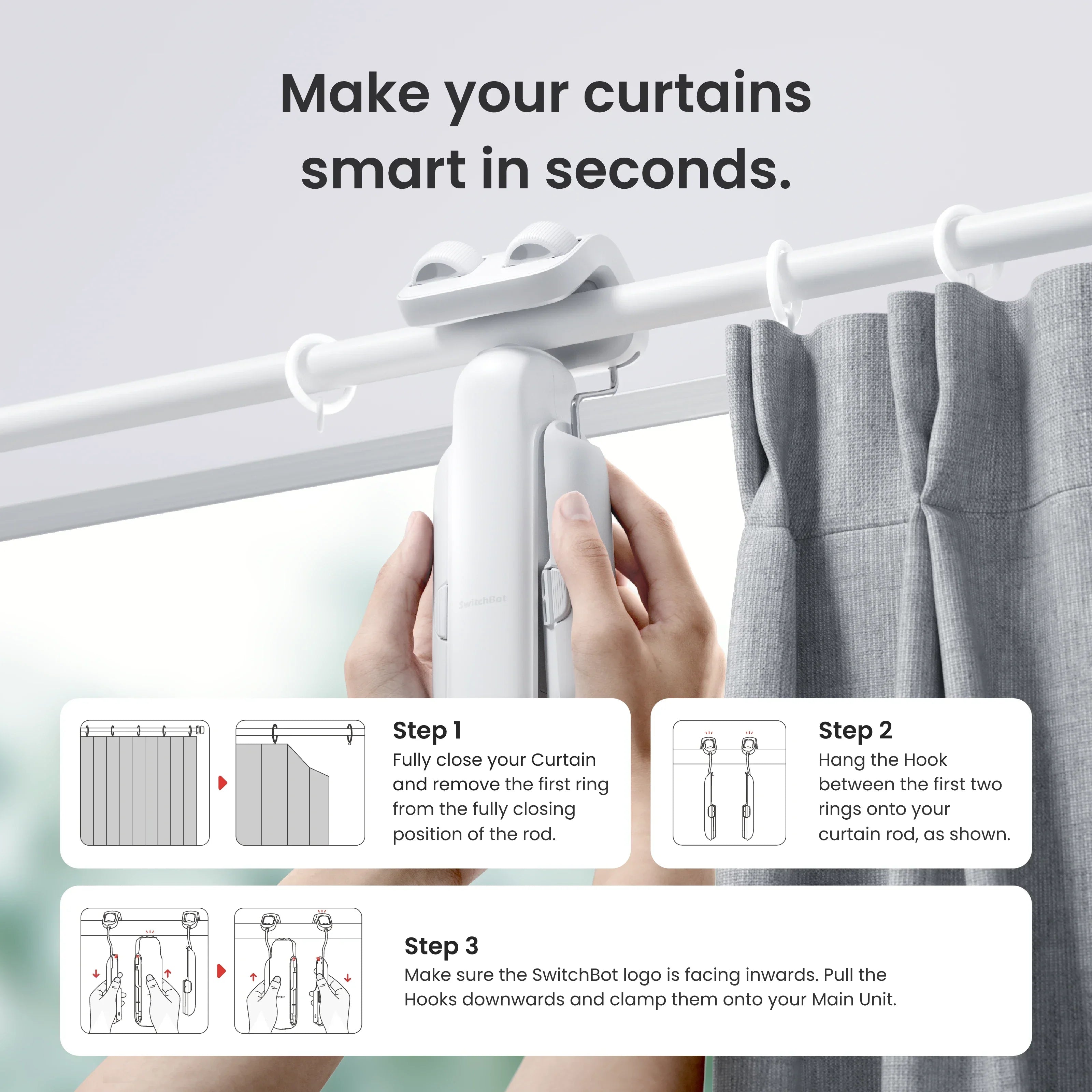 SwitchBot Curtain 3 Rod Type 1